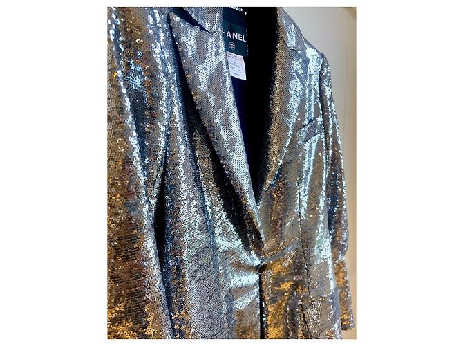 Chanel Miami Cruise Pailletten Blazer Silber - Ansicht 5