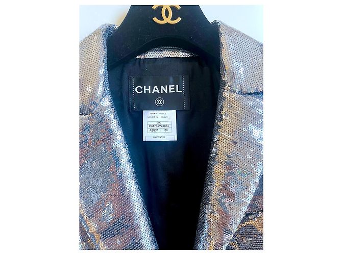Chanel Miami Cruise Pailletten Blazer Silber - Ansicht 6