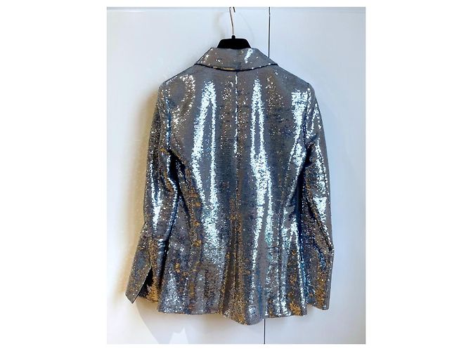 Chanel Miami Cruise Pailletten Blazer Silber - Ansicht 8