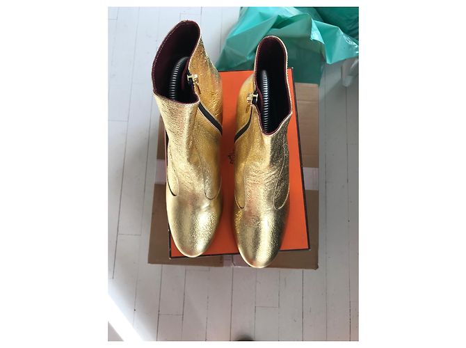 Avril Gau botas de cuero doradas Dorado - vista 2