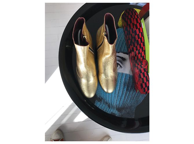 Avril Gau botas de cuero doradas Dorado - vista 3