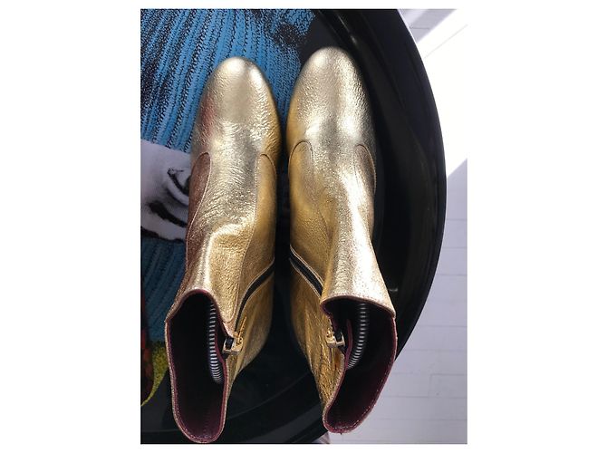Avril Gau botas de cuero doradas Dorado - vista 4