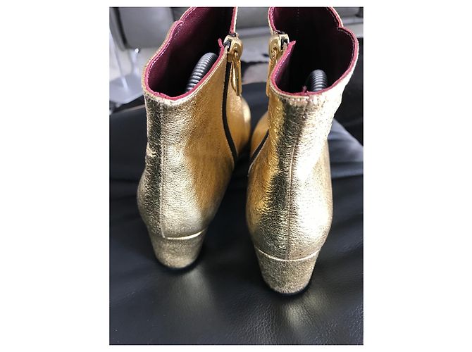 Avril Gau botas de cuero doradas Dorado - vista 7