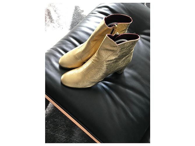 Avril Gau botas de cuero doradas Dorado - vista 8