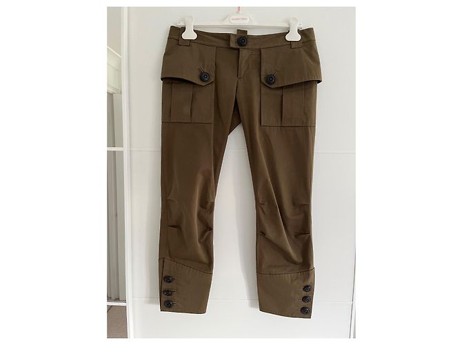 Pantalones Cargo Cropped Dsquared2 Verde Oscuro Algodón - vista 4