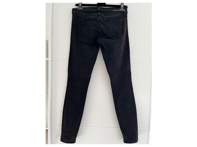 Jeans Moto Ankle Current Elliott Neri Cotone Nero - vista 4