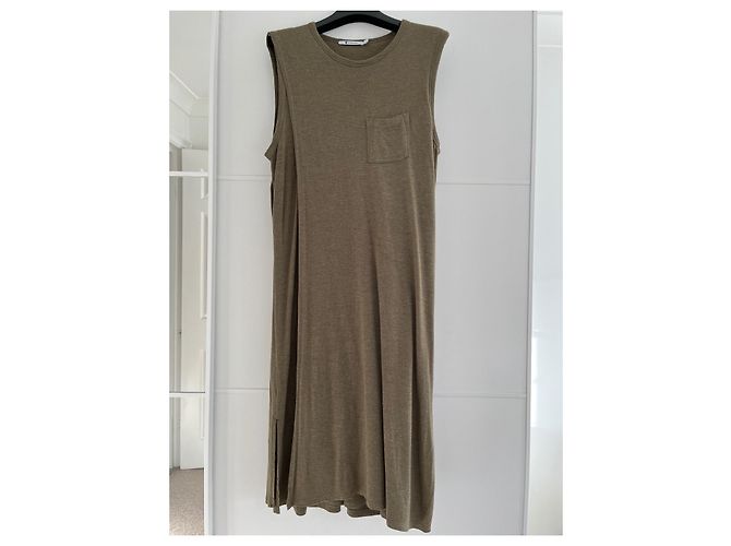 Vestido de algodón T By Alexander Wang Verde Oscuro - vista 2