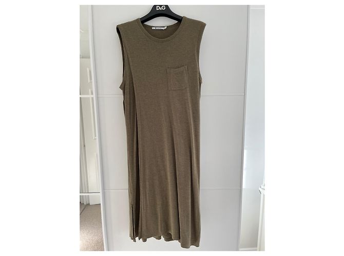 Vestido de algodón T By Alexander Wang Verde Oscuro - vista 3