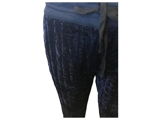 Autre Marque Meine gesteppte Samthose von Sunday Morning Marineblau - Ansicht 2
