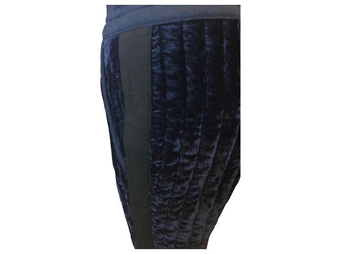 Autre Marque Meine gesteppte Samthose von Sunday Morning Marineblau - Ansicht 3
