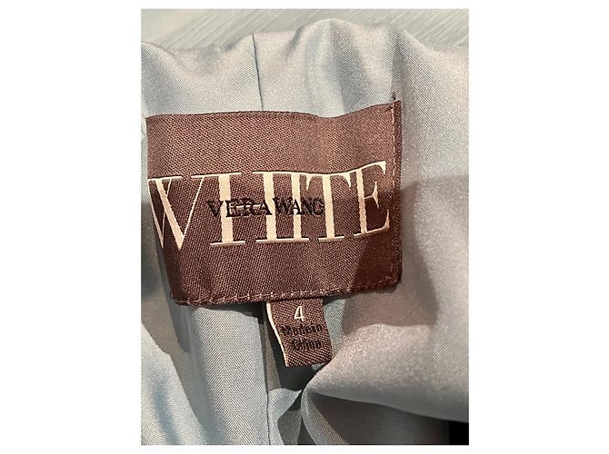 Vera Wang Abito da sera verde schiuma di mare in raso e chiffon Verde chiaro Turchese - vista 8