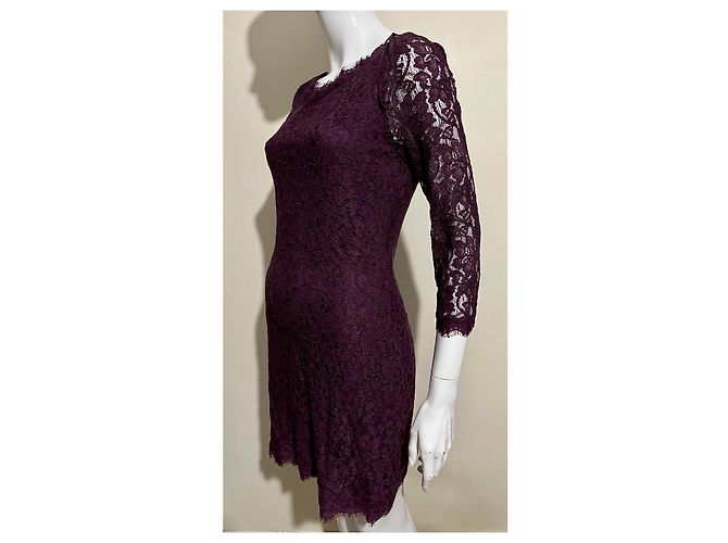Diane Von Furstenberg Vestido de encaje burdeos Zarita de DvF Púrpura - vista 2