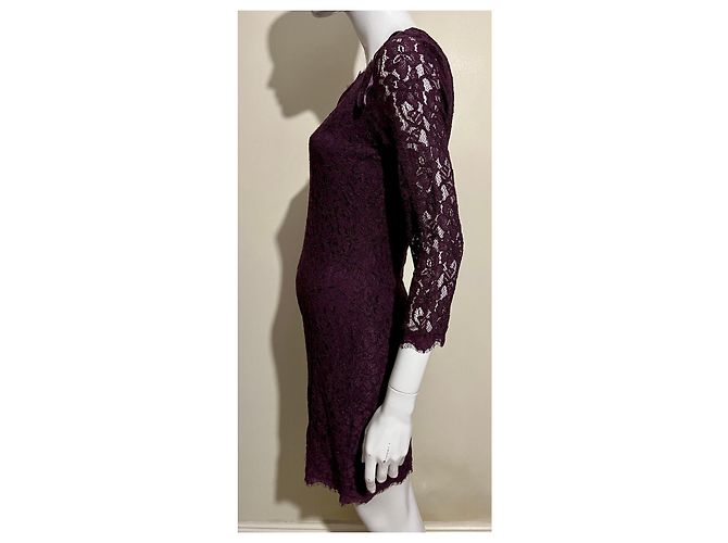 Diane Von Furstenberg Vestido de encaje burdeos Zarita de DvF Púrpura - vista 3