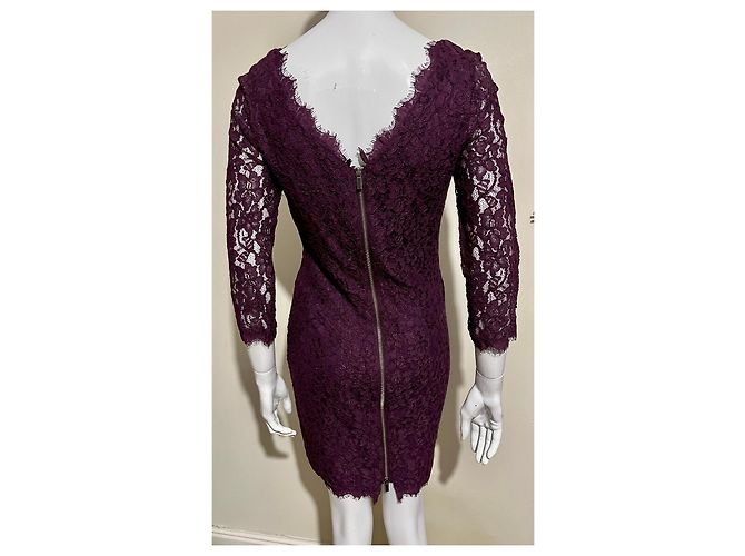 Diane Von Furstenberg Vestido de encaje burdeos Zarita de DvF Púrpura - vista 4
