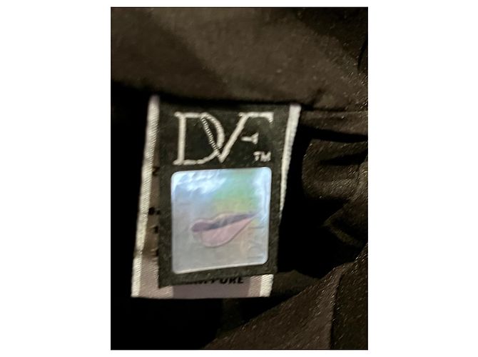 Diane Von Furstenberg DvF Leni Interlaced Seidenkleid neu mit Etikett Schwarz Pink - Ansicht 6