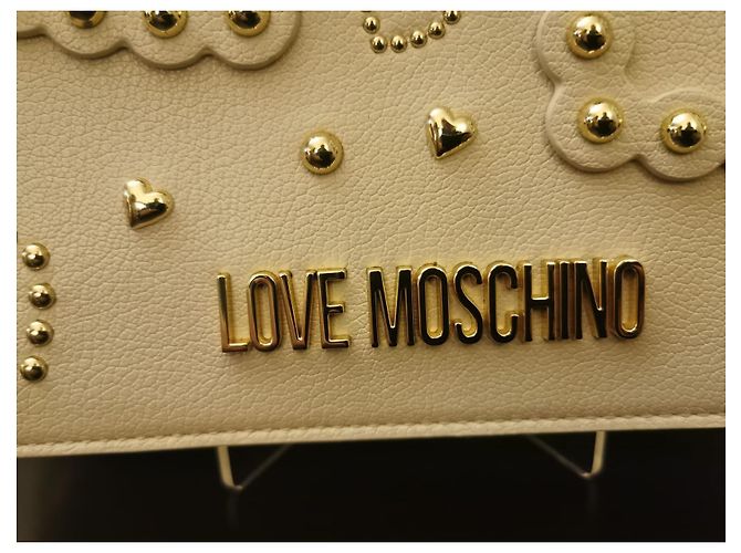 Borsa a mano Moschino in pelle beige - vista 3
