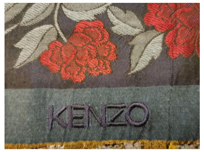 Kenzo Sciarpa in cotone con motivi floreali nero blu rosso bronzo Bordò - vista 3