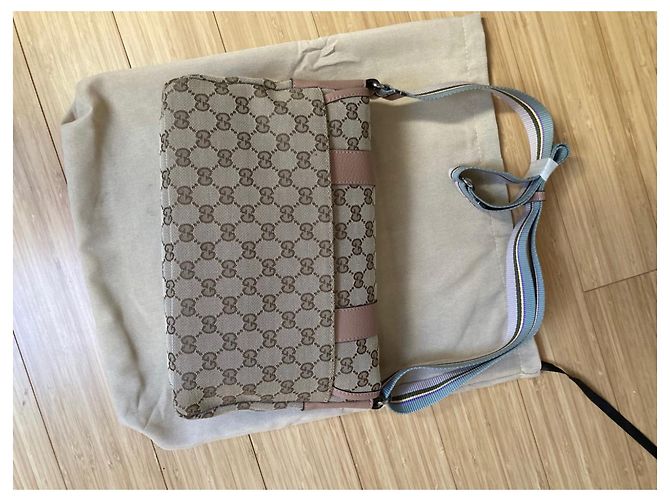 Borsa a tracolla Gucci Caramel in Tela Caramello - vista 4