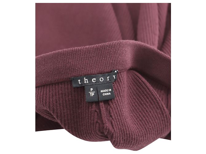 Falda evasé de talle alto Theory en viscosa burdeos Roja - vista 4