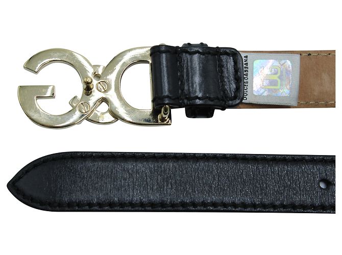 Dolce & Gabbana Cinto com fivela esmaltada e logo em couro preto - vista 5