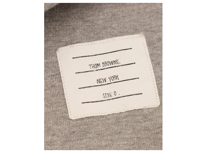 Thom Browne 4-Pantaloni sportivi a righe in cotone grigio - vista 6