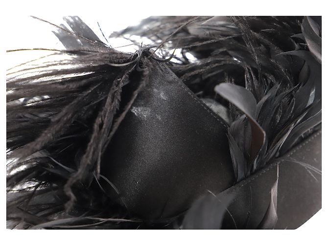 Sandali Prada Feather Block Heel in raso nero - vista 7