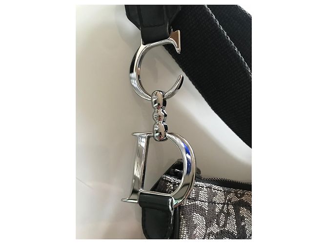 Borsa Dior Saddle Oblique Monogramma Nero Bianco Grigio - vista 2