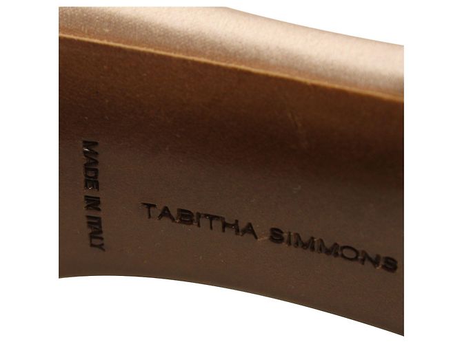 Tabitha Simmons Nude Satin Stilettos with Crystal Buckle - view 6