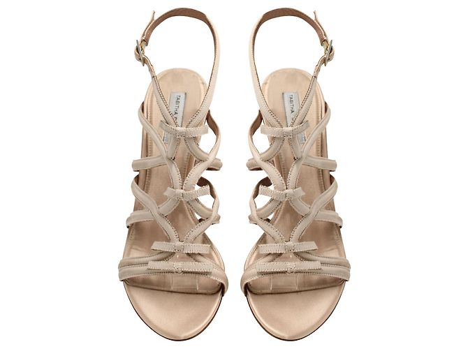 Tabitha Simmons Bowrama strappy punta aperta tacchi in nudo Carne - vista 3
