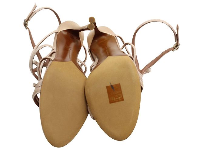 Tabitha Simmons Bowrama strappy punta aperta tacchi in nudo Carne - vista 5