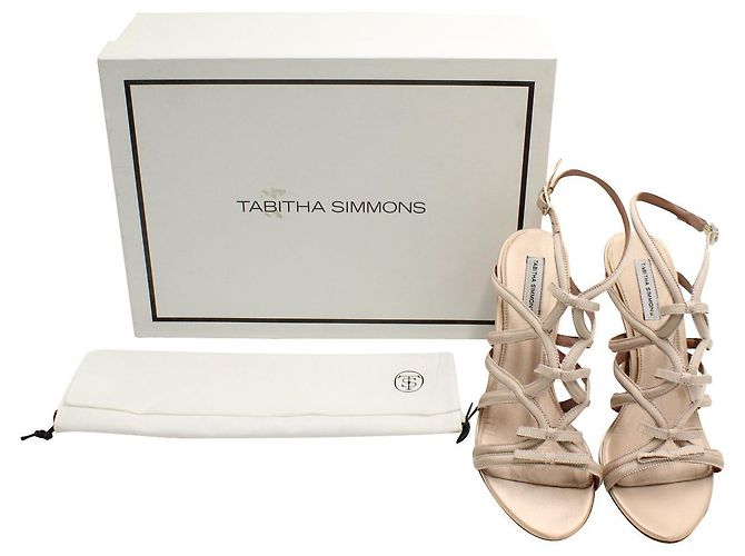 Tabitha Simmons Bowrama strappy punta aperta tacchi in nudo Carne - vista 6