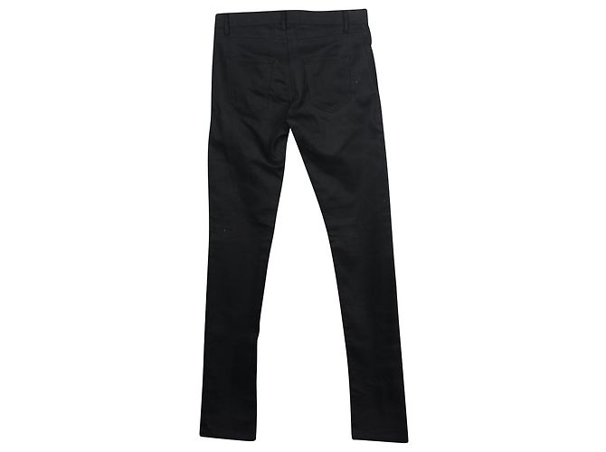 Jeans Saint Laurent Raw in denim di cotone nero - vista 2