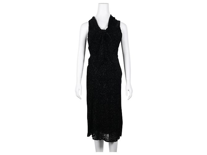 Catherine Malandrino Schwarzes Kleid mit Samtmuster - Ansicht 2