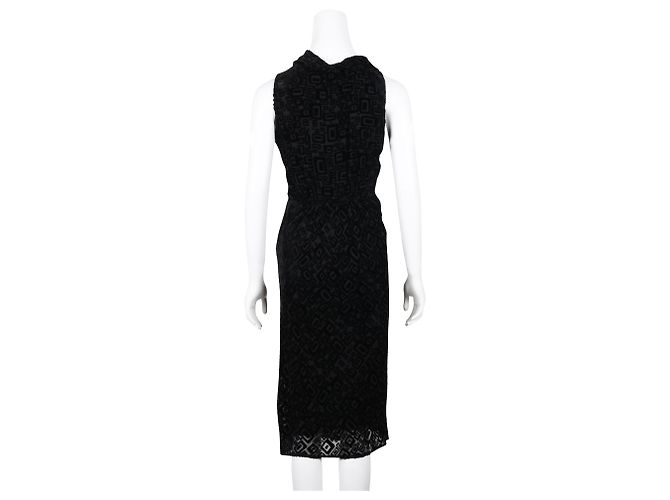 Catherine Malandrino Schwarzes Kleid mit Samtmuster - Ansicht 3