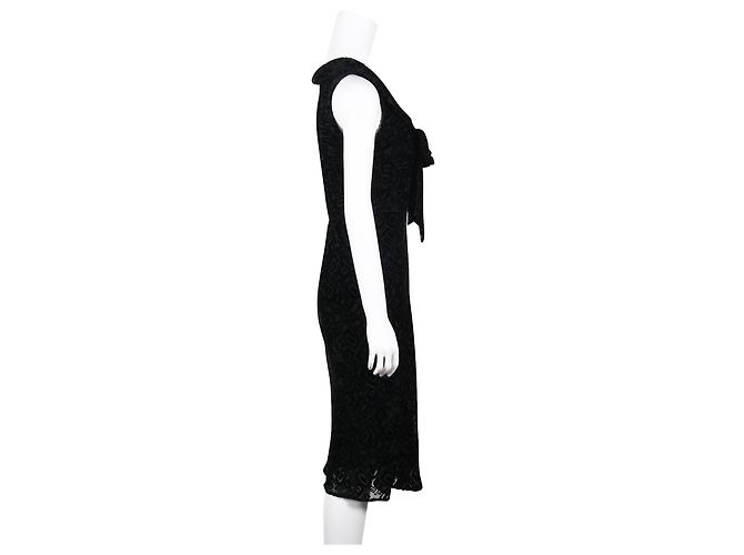 Catherine Malandrino Schwarzes Kleid mit Samtmuster - Ansicht 4