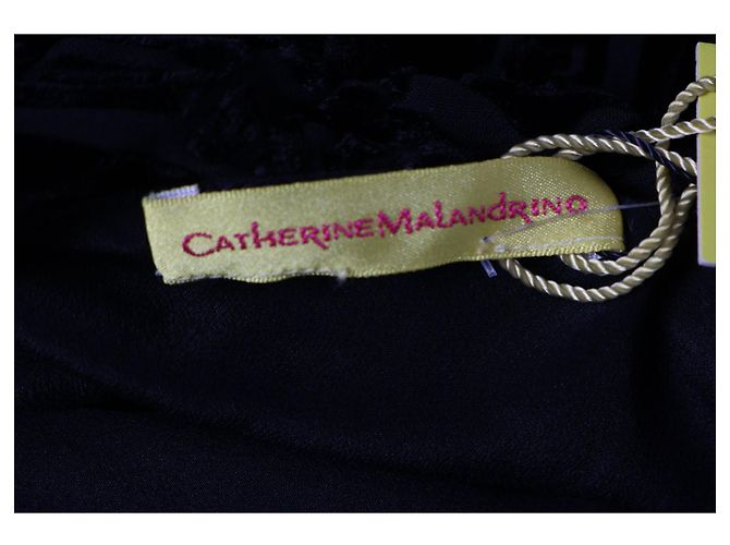 Catherine Malandrino Schwarzes Kleid mit Samtmuster - Ansicht 5