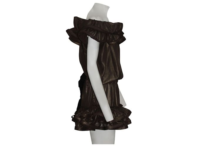 Lanvin For H&M Braunes schulterfreies Kleid - Ansicht 4