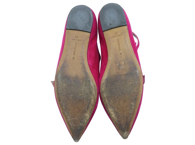 Tabitha Simmons Flache Riemchenpumps aus rosafarbenem Wildleder Pink - Ansicht 4