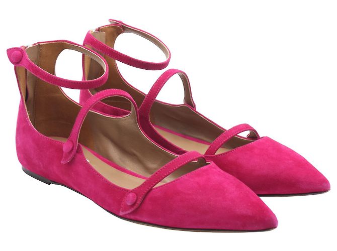 Tabitha Simmons Flache Riemchenpumps aus rosafarbenem Wildleder Pink - Ansicht 5