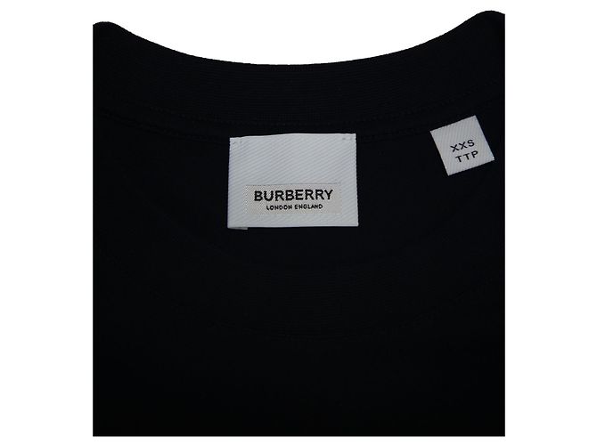 Camiseta extragrande con mangas con volantes y rayas en algodón negro de Burberry - vista 7