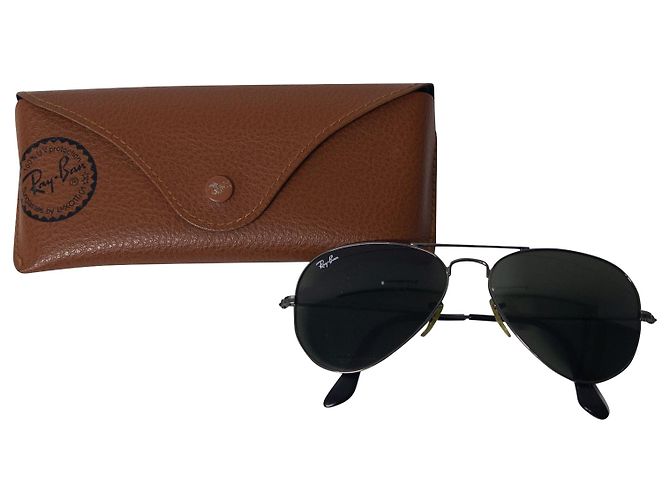 Occhiali da sole Ray-Ban Classic Aviator in metallo nero - vista 6