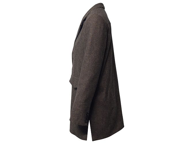 Blazer Oversized Nanushka com estampa Houndstooth em poliéster marrom - vista 2