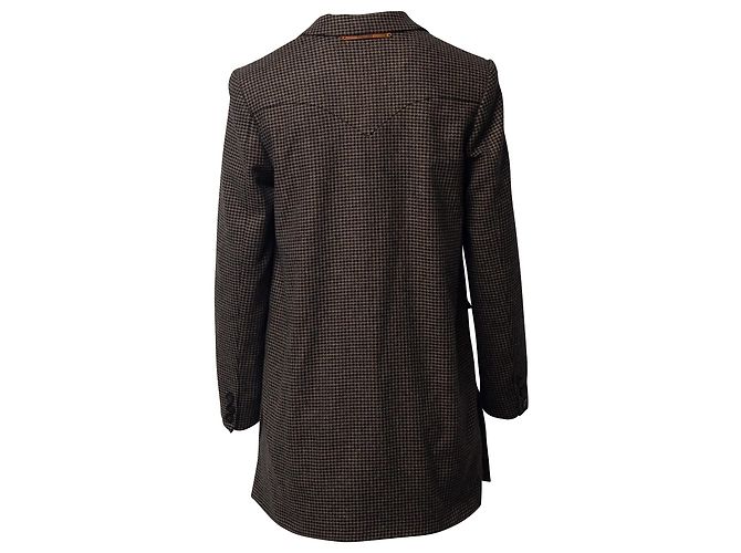 Blazer Oversized Nanushka com estampa Houndstooth em poliéster marrom - vista 3