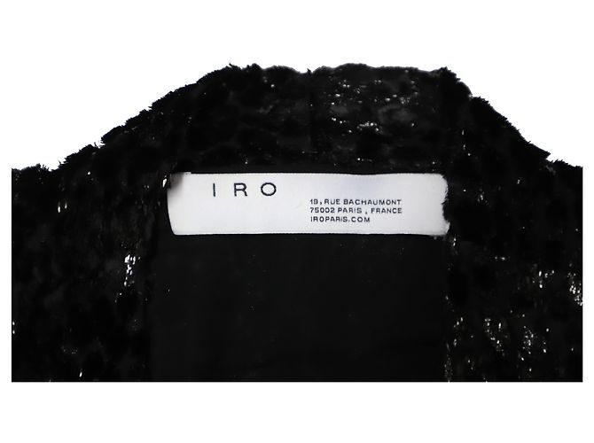 IRO Xonina Midikleid aus Metallic-Devoré-Samt in Wickeloptik aus schwarzer Viskose - Ansicht 7