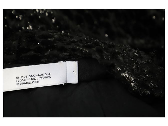 IRO Xonina Midikleid aus Metallic-Devoré-Samt in Wickeloptik aus schwarzer Viskose - Ansicht 8