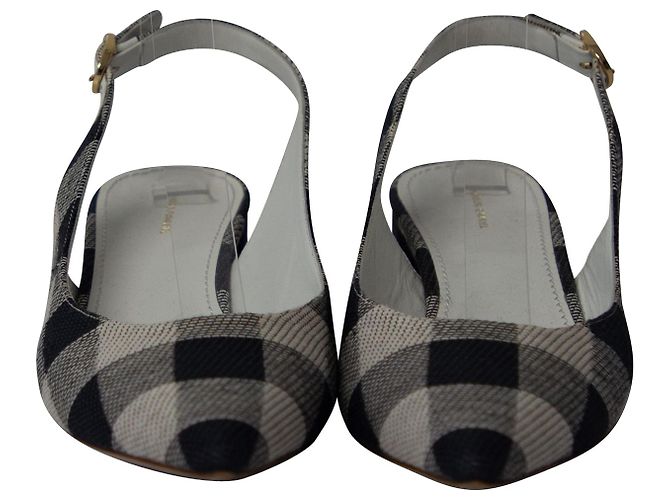 Mansur Gavriel Décolleté Slingback a Quadri in Tela Multicolor - vista 2