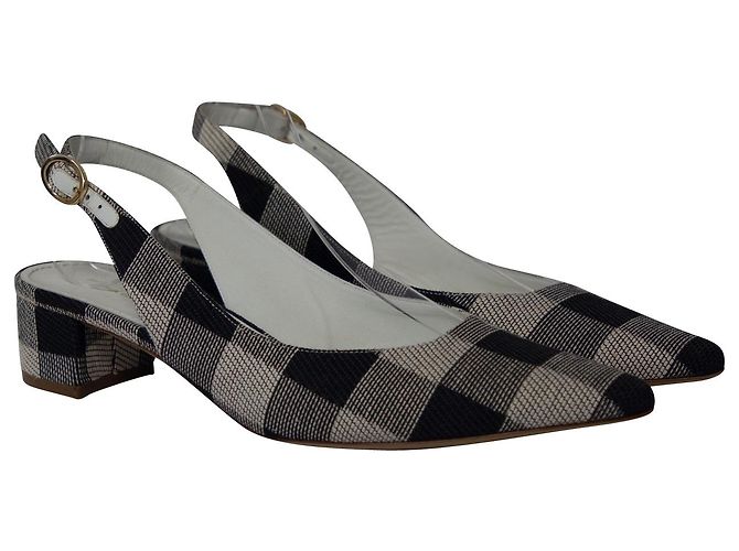 Mansur Gavriel Décolleté Slingback a Quadri in Tela Multicolor - vista 3