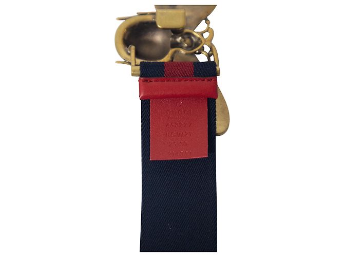 Gucci Queen Margaret Gürtel aus marineblau/rotem Twill Canvas - Ansicht 5
