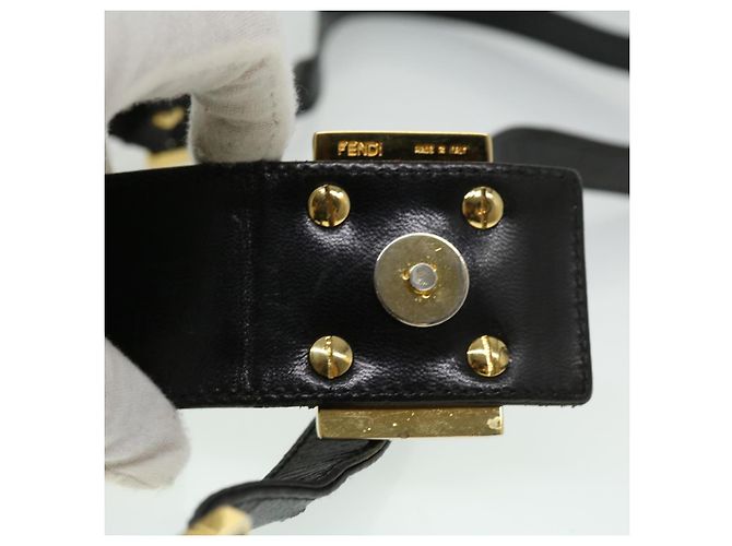 FENDI Borsa a tracolla Mamma Baguette Suede Black Auth ki2374 - vista 10