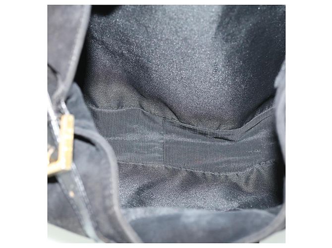 FENDI Borsa a tracolla Mamma Baguette Suede Black Auth ki2374 - vista 11